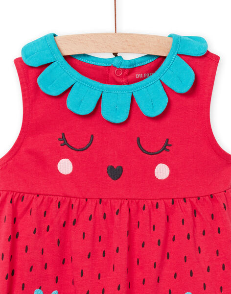 Baby Mädchen Pfingstrose Jumpsuit mit Erdbeermuster NEFIGREFLO / 22SH13H2GREF510