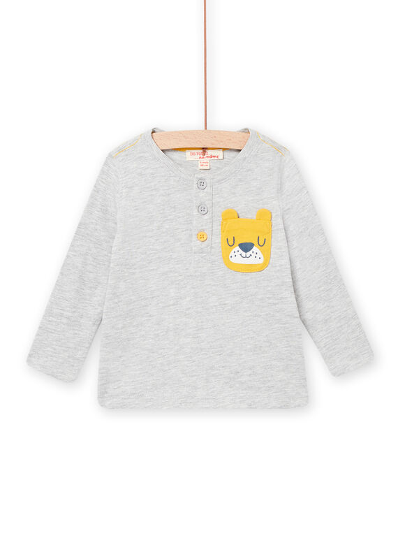 Graues T-Shirt Baby Junge Hundeanimation NUJOTUN4 / 22SG1071TML943