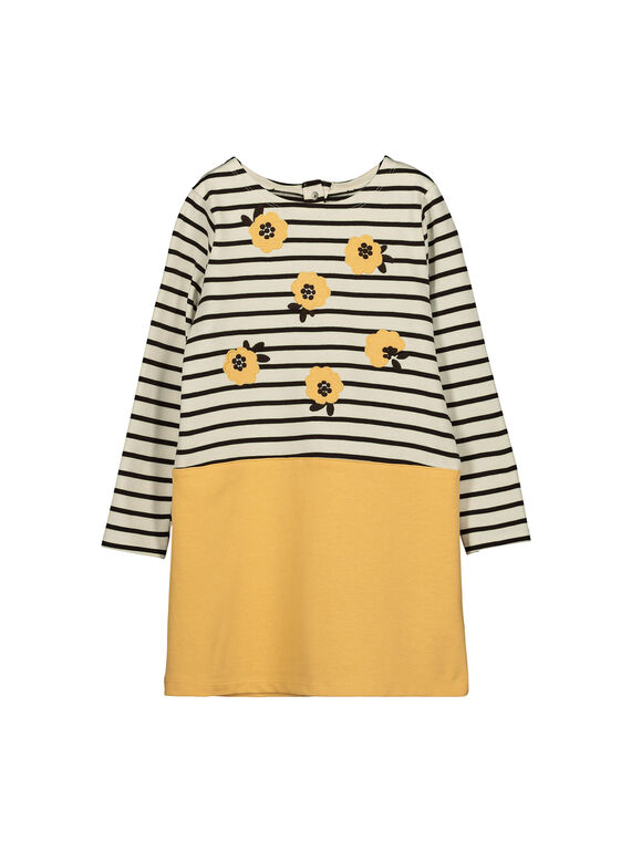 Zweifarbiges Fleece-Kleid für Mädchen FALIROB2 / 19S90122ROB001