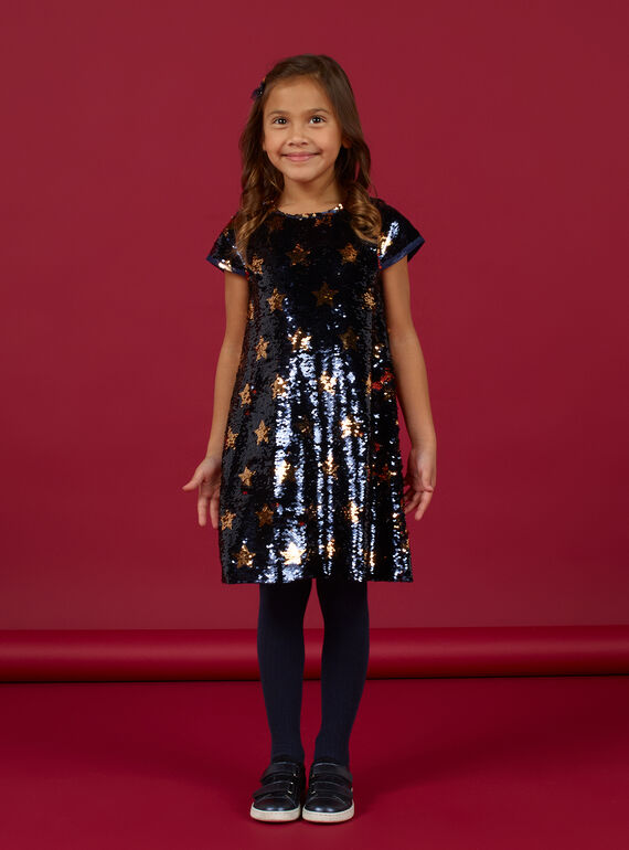 Wendbares Paillettenkleid mit Sternen für Kind Mädchen MANOROB3 / 21W901Q3ROB070