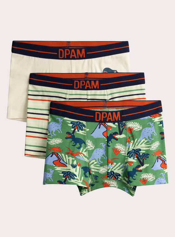 3er Set Unterhosen mit Dinosaurier-Print für Jungen VEGOBOXDIN / 24WH1284BOX602