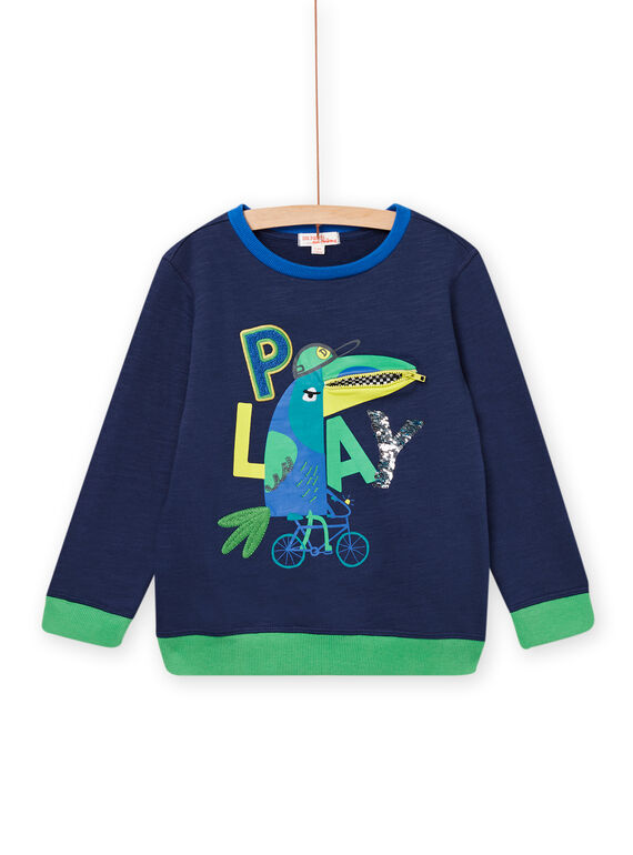 Wendbares Pailletten-Sweatshirt Kind Junge NOGASWE / 22S902O1SWE705