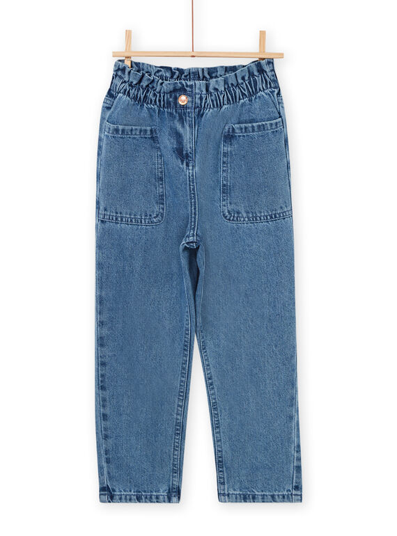 Paper Bag-Jeans mit elastischem Bund PAMOJEAN / 22W901N1JEAP274