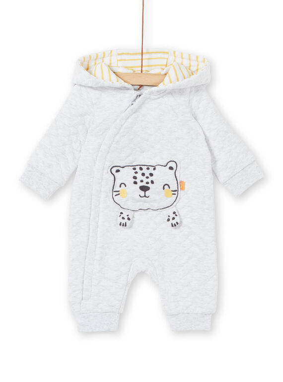 Heidegrauer Overall mit 3D-Leopardenkopftasche 3D-Mischlingsgeburt LOU1COM / 21SF05H1CBLJ920