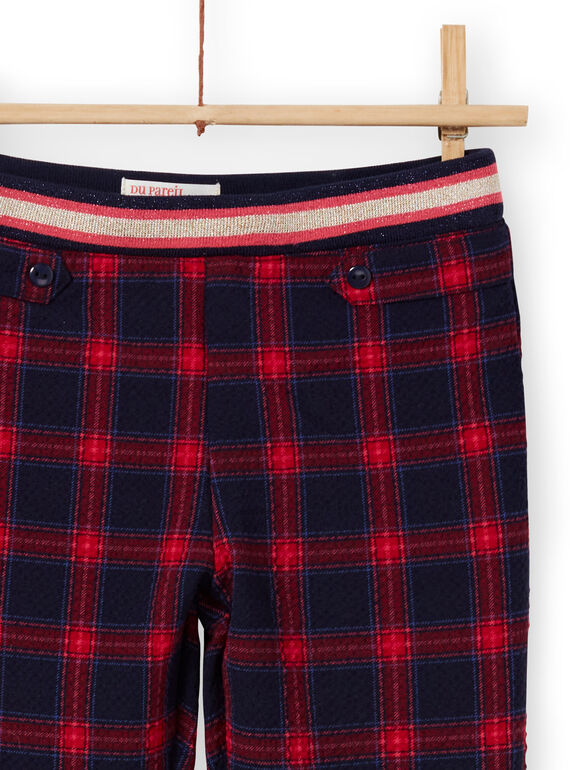 Girl's Night blau und rot milano Hose mit Tartan-Druck MAMIXPANT / 21W901J1PANC205