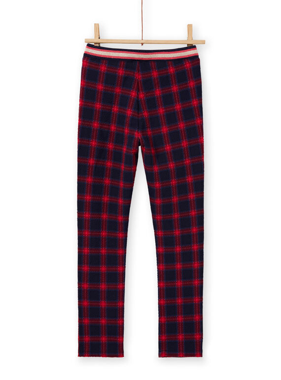 Girl's Night blau und rot milano Hose mit Tartan-Druck MAMIXPANT / 21W901J1PANC205