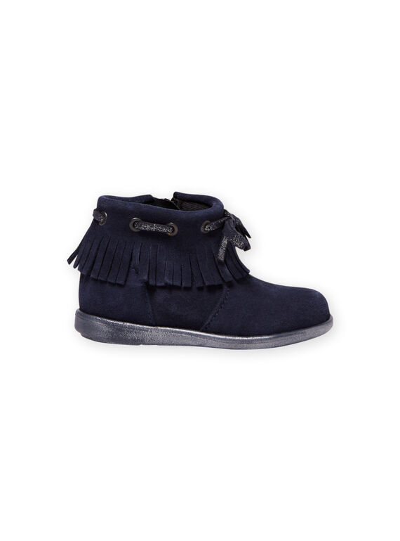 Baby Mädchen marineblaue Stiefel mit Fransen MIBOOTINDI / 21XK3771D0D070