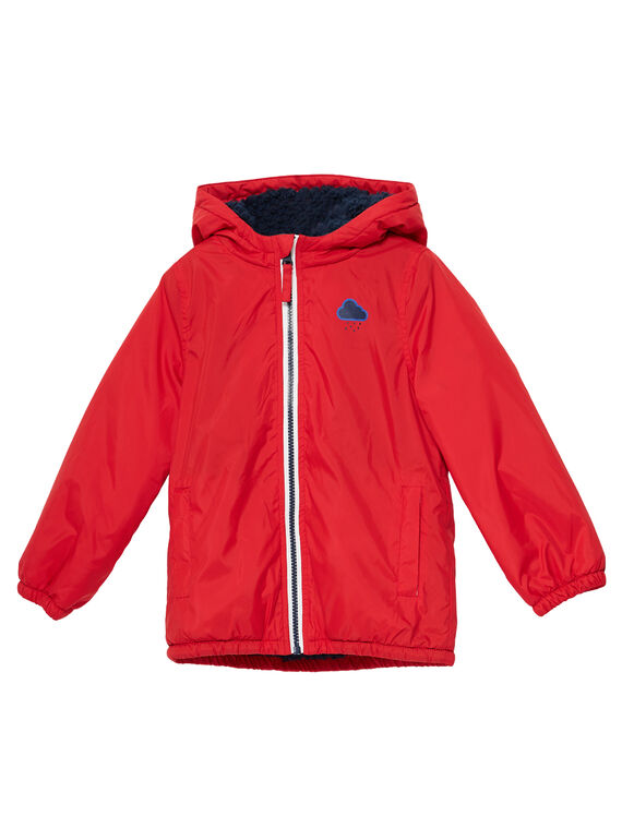 Rote, warm gefütterte, wasserdichte Jacke für Jungen JOGROBLOU1 / 20S902I1BLOF505