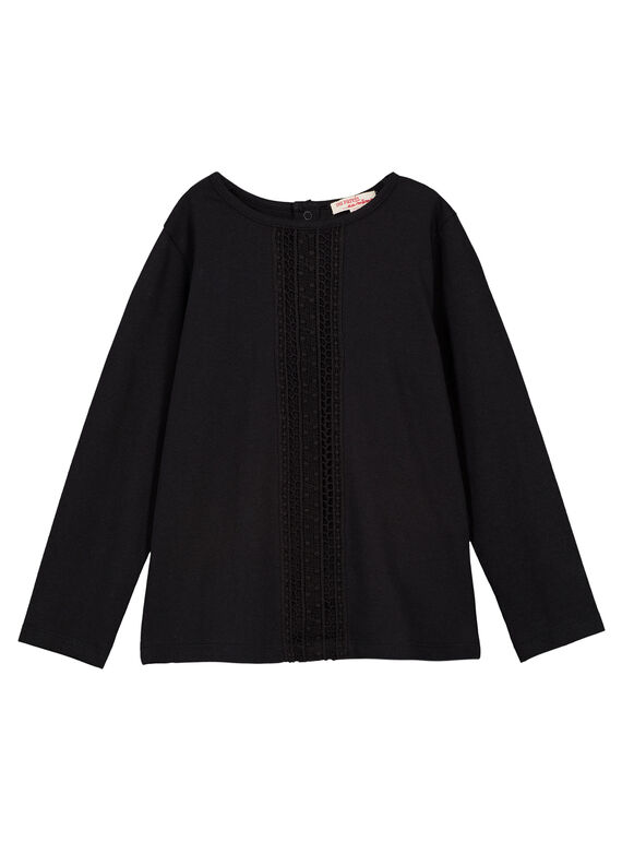 Black Longsleeve T-SHIRT GAJOSTEE1 / 19W90135D32090