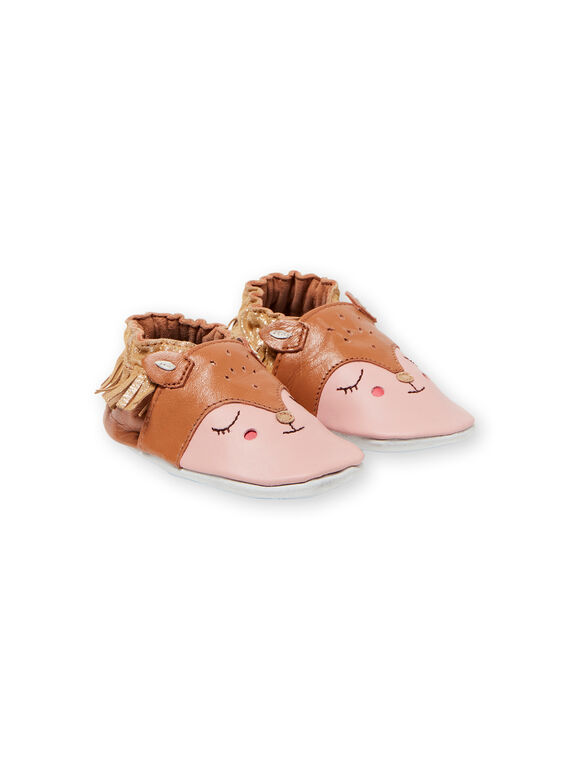Orange und rosa Baby Mädchen Hausschuhe KNFBICHE / 20XK3714D3S400