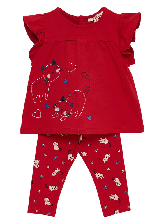 Baby-Kombination aus Schlupfbluse und Leggings für Mädchen JIGRAENS2 / 20SG09E1ENS050