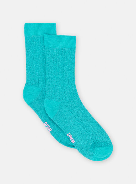 Blaue Socken aus Lurex, Mädchen SYAJOSCHO5 / 23WI01M2SOQC235