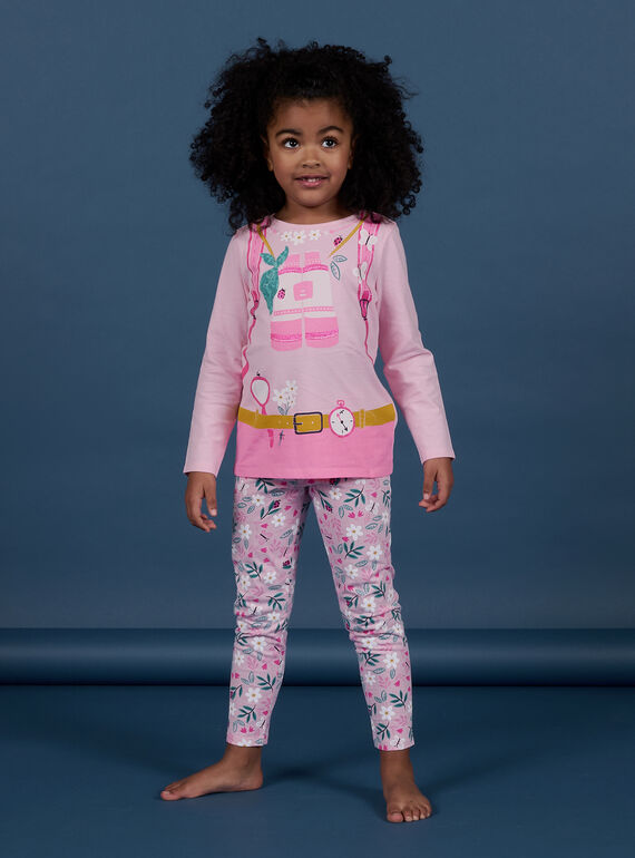 Kind Mädchen Super-Entdecker hellrosa Pyjama-Set NEFAPYJPLO / 22SH11F1PYG321