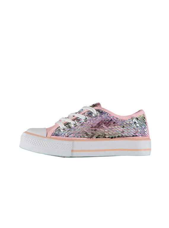 Turnschuhe aus Canvas mit Pailletten für Mädchen FFTENSEQU / 19SK35C2D16030