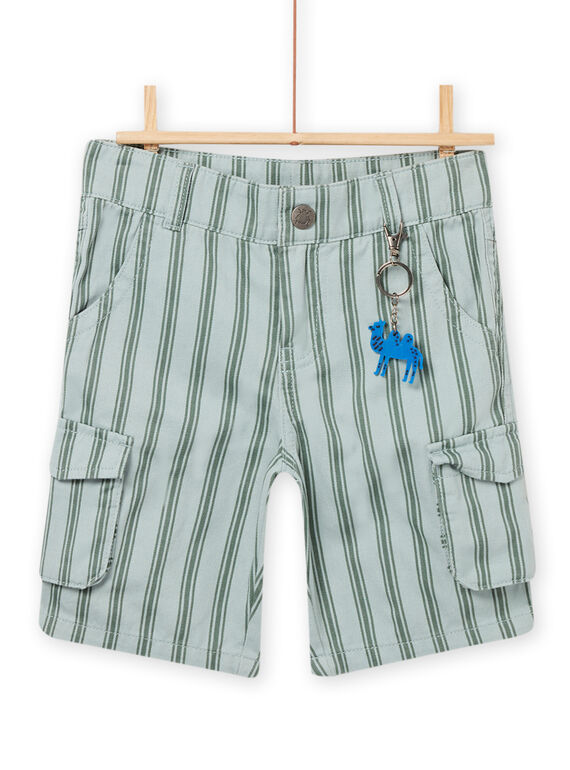 Wassergrün gestreifte Bermudashorts für Kinder Jungen NOSANBER3 / 22S902S3BER614