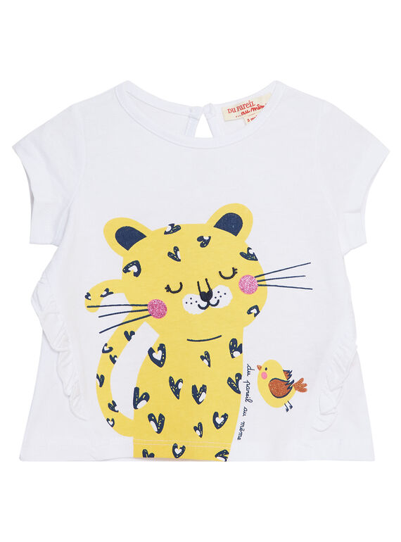 Naturweißes kurzärmeliges Baby-T-Shirt für Mädchen JITROTI1 / 20SG09F1TMC000