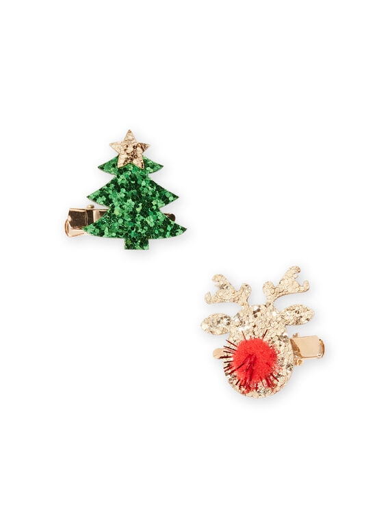 Satz von 2 sortierten Kind Mädchen Weihnachtsschleifen MYANOCLIC3 / 21WI01T7BRTK008