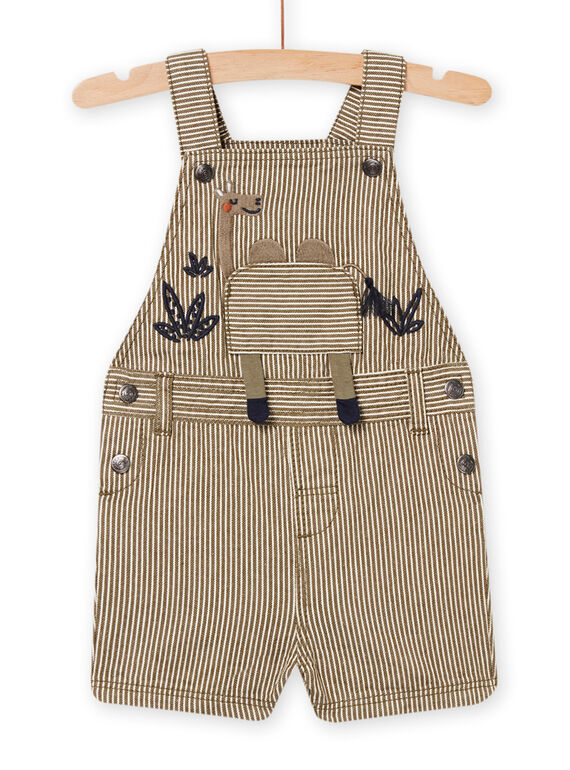 Baby Junge grün gestreifte kurze Latzhose NUSANSAC / 22SG10S1SACG618