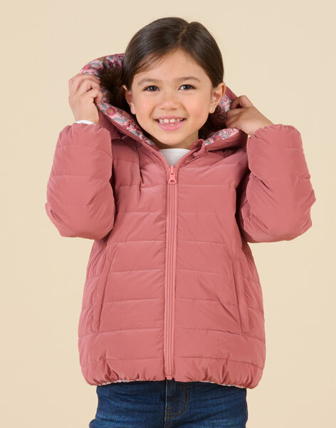 Reversible Kapuzenjacke mit einfarbiger Seite und Seite mit Blumenmuster PAFOXDOUNE / 22W901F3D3ED321