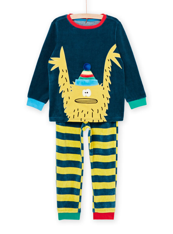 Pyjama-Set T-Shirt und Hose aus Samt mit Yeti-Animation PEGOPYJYETI / 22WH1237PYJC235