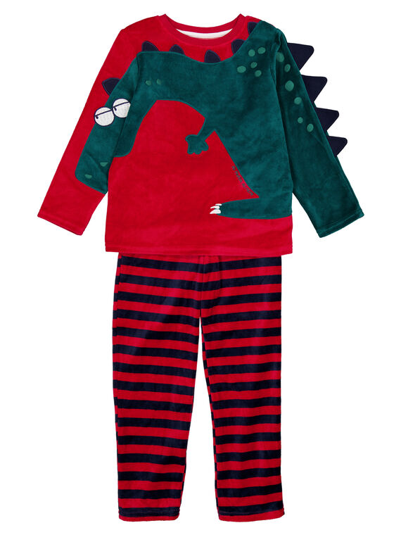 Bordeauxroter Samtpyjamas für Kinder Jungen GEGOPYJROUG / 19WH12N2PYJF508