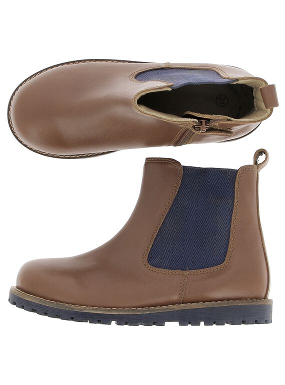 Boys' leather boots DGBOOTCHE2 / 18WK36T2D0D802