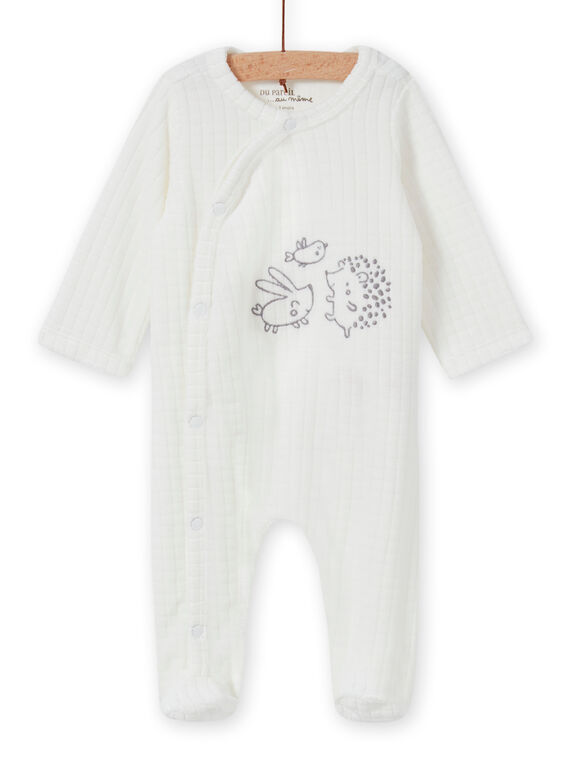 Ungebleichter Strampler mit Tiermotiv für Baby-Jungen MOU2GRE3 / 21WF05D1GRE001