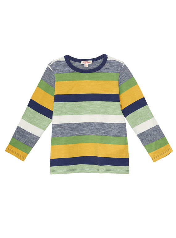 Langärmeliges T-Shirt für Jungen mit mehrfarbigen Streifen JOTROTEE1 / 20S902F1TMLC205