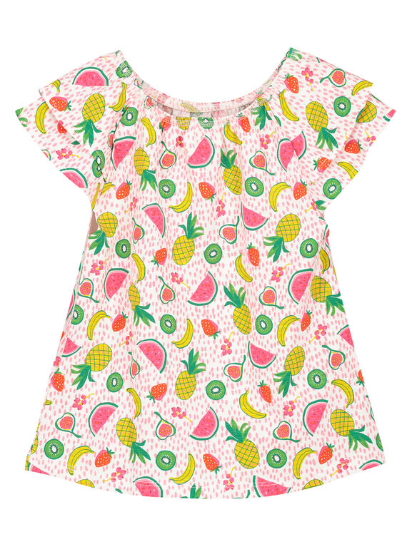 T-Shirt mit Rüschenärmeln für Mädchen FAYETI4 / 19S901M4TMC000