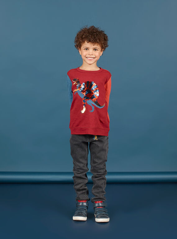 Graue Slim Fit-Jeans für Jungen MOPAJEAN / 21W902H1JEAK004