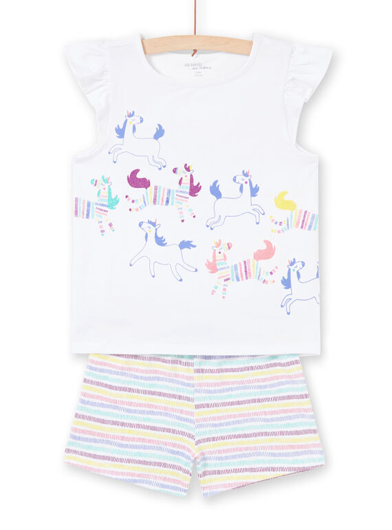 Pyjama-Shorts für Mädchen mit Einhörnern MEFAPYJRAY / 21WH1131PYJ000