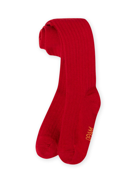 Rote Rippenstrumpfhose für Mädchen MYAJOCOL2 / 21WI0119COL511