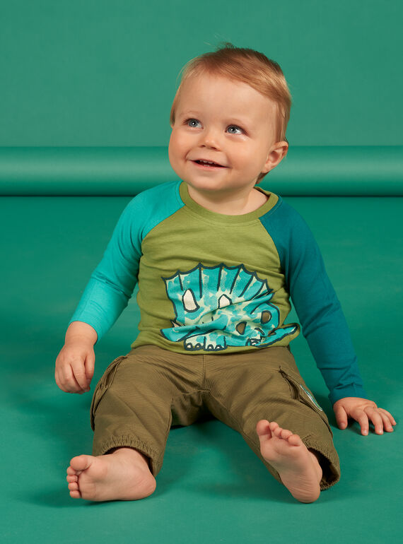 Baby Junge khakigrüne Multi-Pocket-Hose NUGAPAN1 / 22SG10O1PAN628