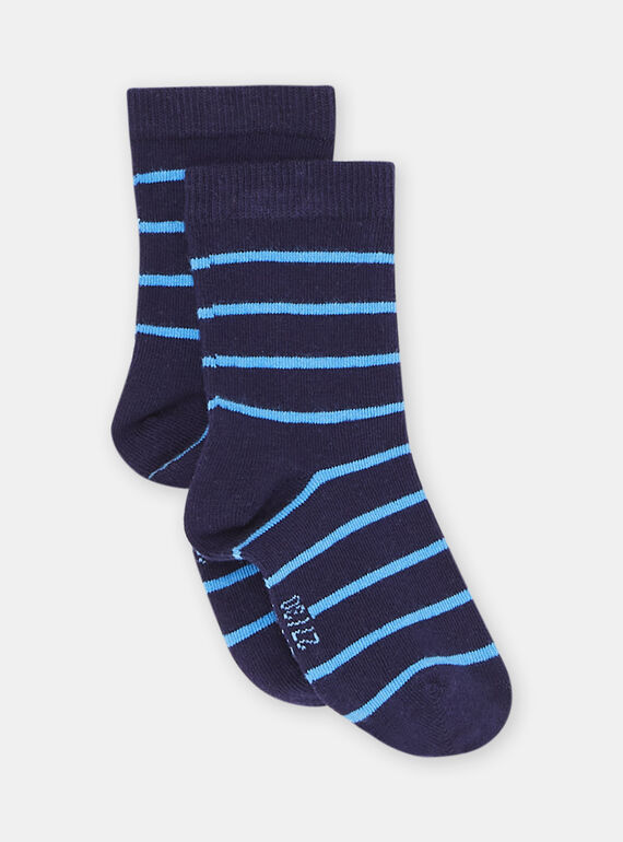 Türkisfarbene Socken mit Ringelmuster für Jungen SYOJOCHOR4 / 23WI02B6SOQC217