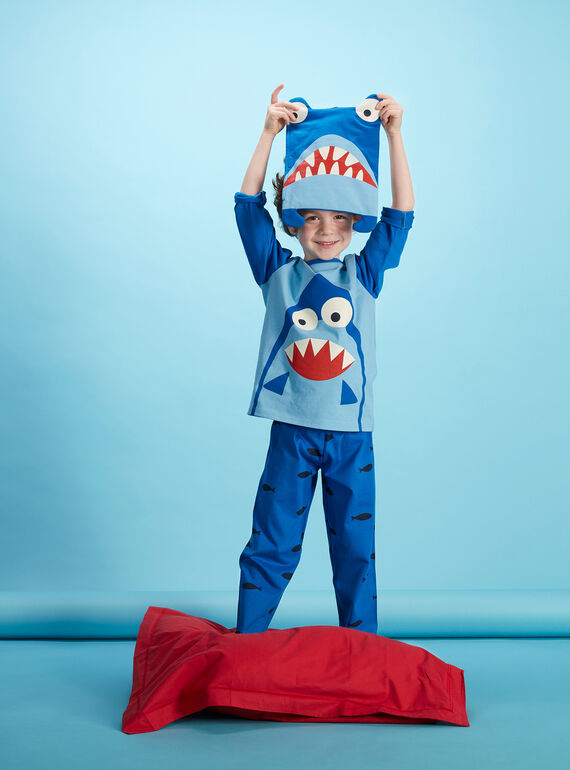 Blauer Kostümierungs-Kinderpyjama für Jungen, mit Verstautasche JEGOPYJMAN4 / 20SH12L3PYGC238