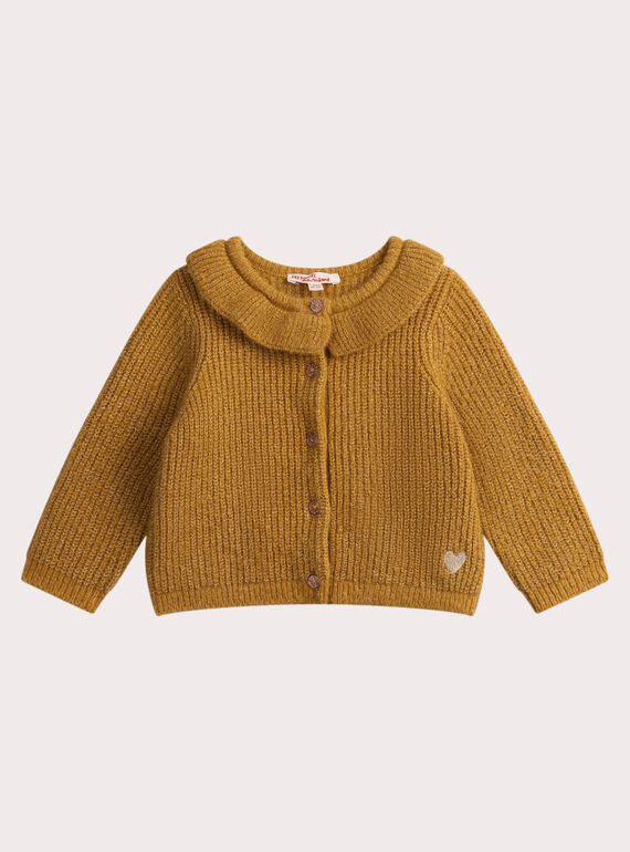 Cardigan mit langen Ärmeln mit ausgefallenem Kragen für Baby Mädchen  VIBACAR1 / 24WG09Q1CAR107