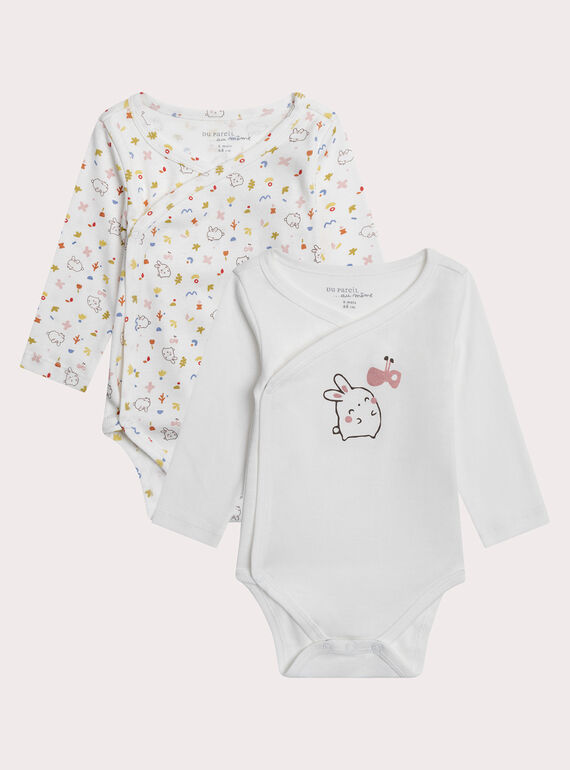 White NEWBORN BODY SUIT XOU1BOD1 / 25WF0351BDN000