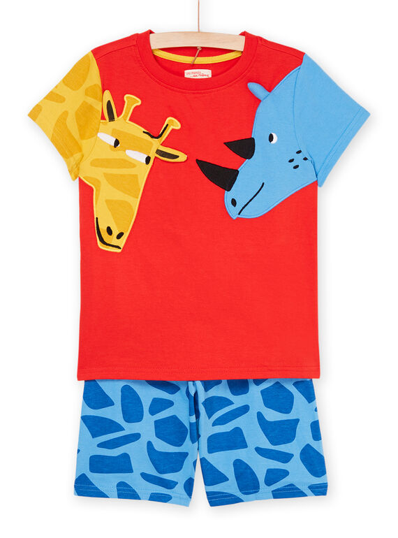 Blauer und roter Schlafanzug mit Tierprint REGOPYCANI / 23SH12H8PYJ505