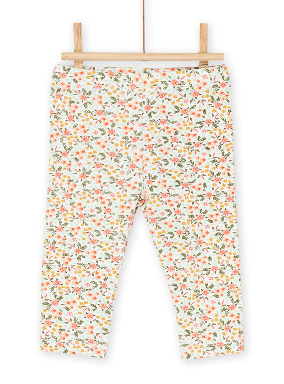 Ecrufarbene Leggings mit Blumenprint RYIMAGLEG / 23SI09T1CAL001