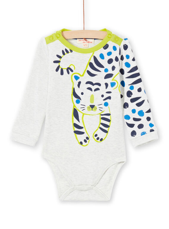 Baby-Jungen-Body in Grün und Ecru MUKABOD / 21WG10I1BOD006