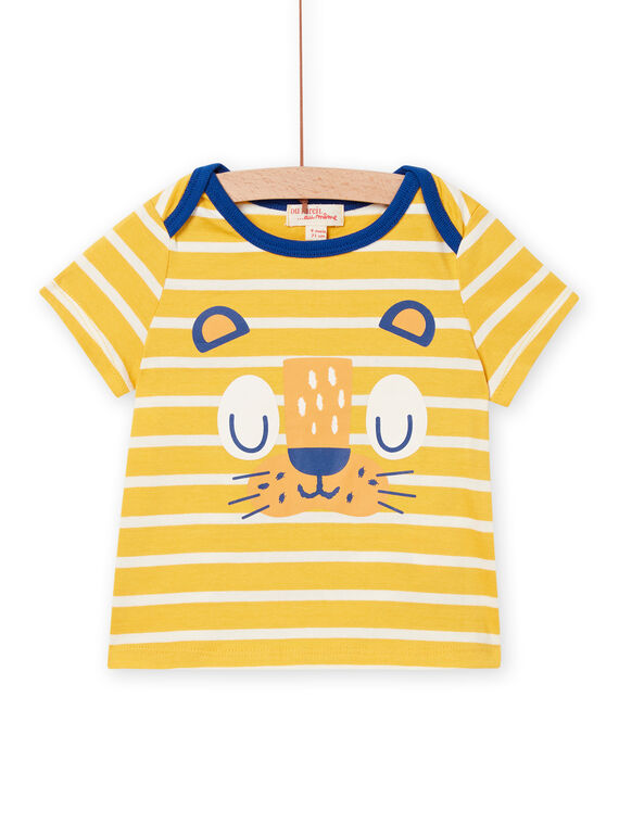 Baby Junge Gelb & Weiß Kurzarm-T-Shirt NUJOTI2 / 22SG10C2TMC106