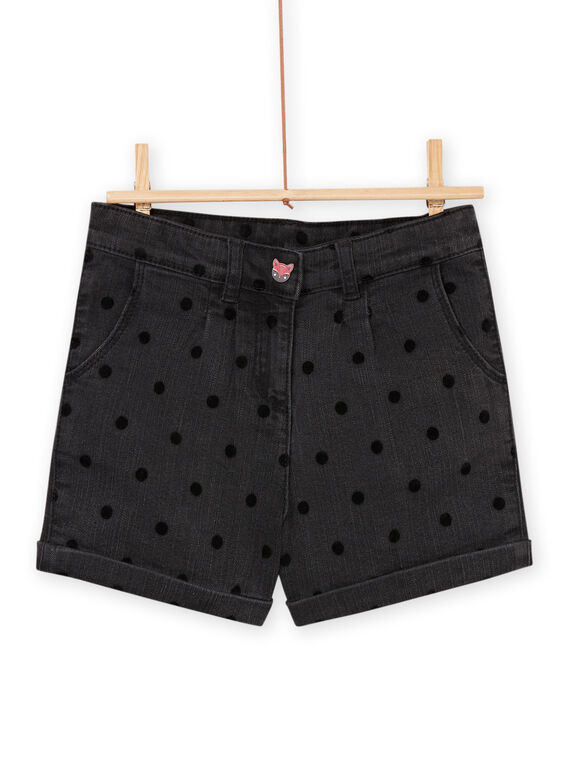 Jeansshorts mit Erbsenmuster in Flockoptik PARHUSHORT / 22W901Q1SHO941