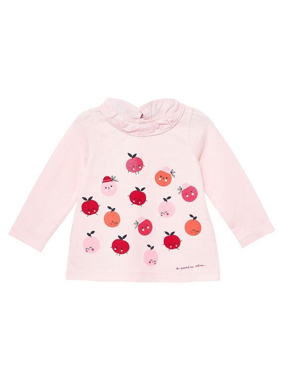 Langärmeliges Baby-T-Shirt für Mädchen mit Volantkragen JIVIBRA / 20SG09D1BRAD310