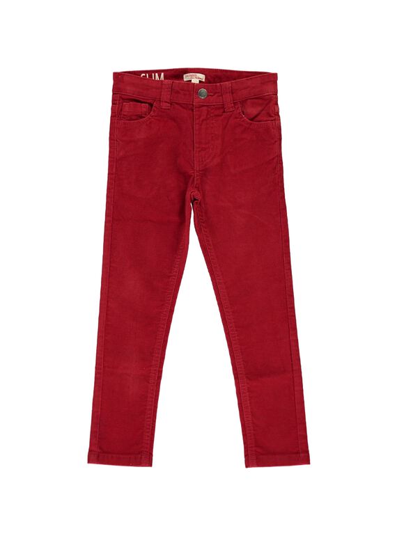 Boys' velour slim fit trousers DOJOPAVEL1 / 18W90233D2B505