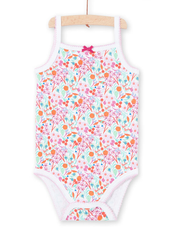 Weißes Baby Mädchen gedruckt Bodysuit LEFIBODDES / 21SH13G2BDL000
