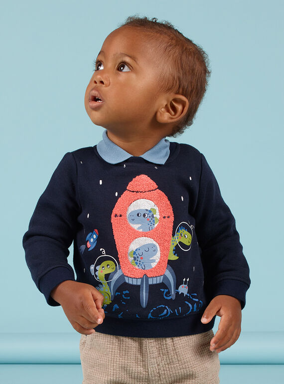 Baby Junge schwarzer Pullover MUPLASWE / 21WG10O1SWEC243