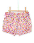Rosa und violette Shorts mit Blumenmuster RINEOSHO / 23SG09O1SHO000
