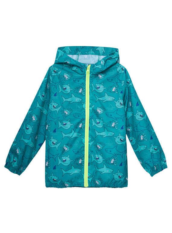 Wasserdichte Jacke mit Verstautasche, aufgedruckte Haie JOGROKA2 / 20S902I2BLOC217