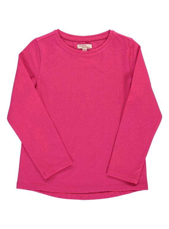 Girls' pink long-sleeved T-shirt DAJOUTEE1 / 18W90133D32310