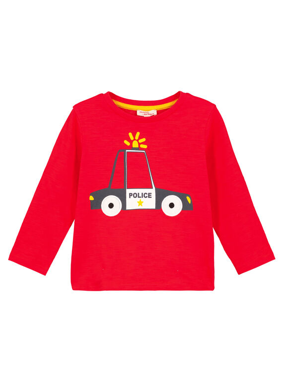 Rotes T-Shirt mit Rundhalsausschnitt und langen Ärmeln GOSANTEE4 / 19W902C2TML505